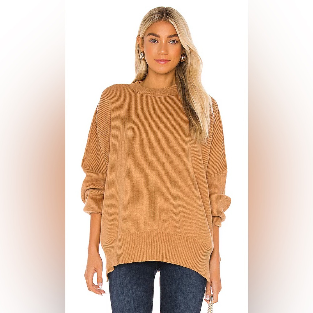 Free People Tan Crew Neck Sweater